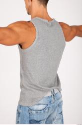 Upper Body Whole Body Man Casual Singlet Athletic Studio photo references